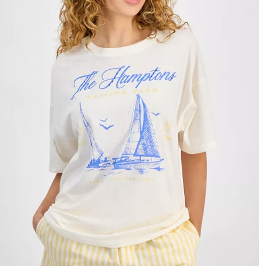 Love Tribe Juniors' Hamptons Graphic Print T-Shirt Size S